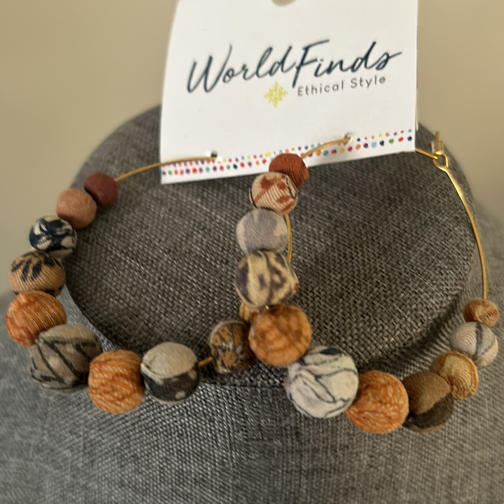 Kantha Desertscape Graduated Hoop Earrings